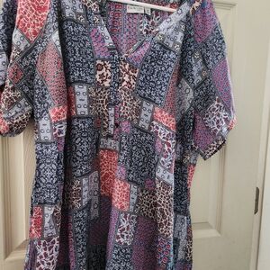 Kim Rogers Red and Blue Floral Dress